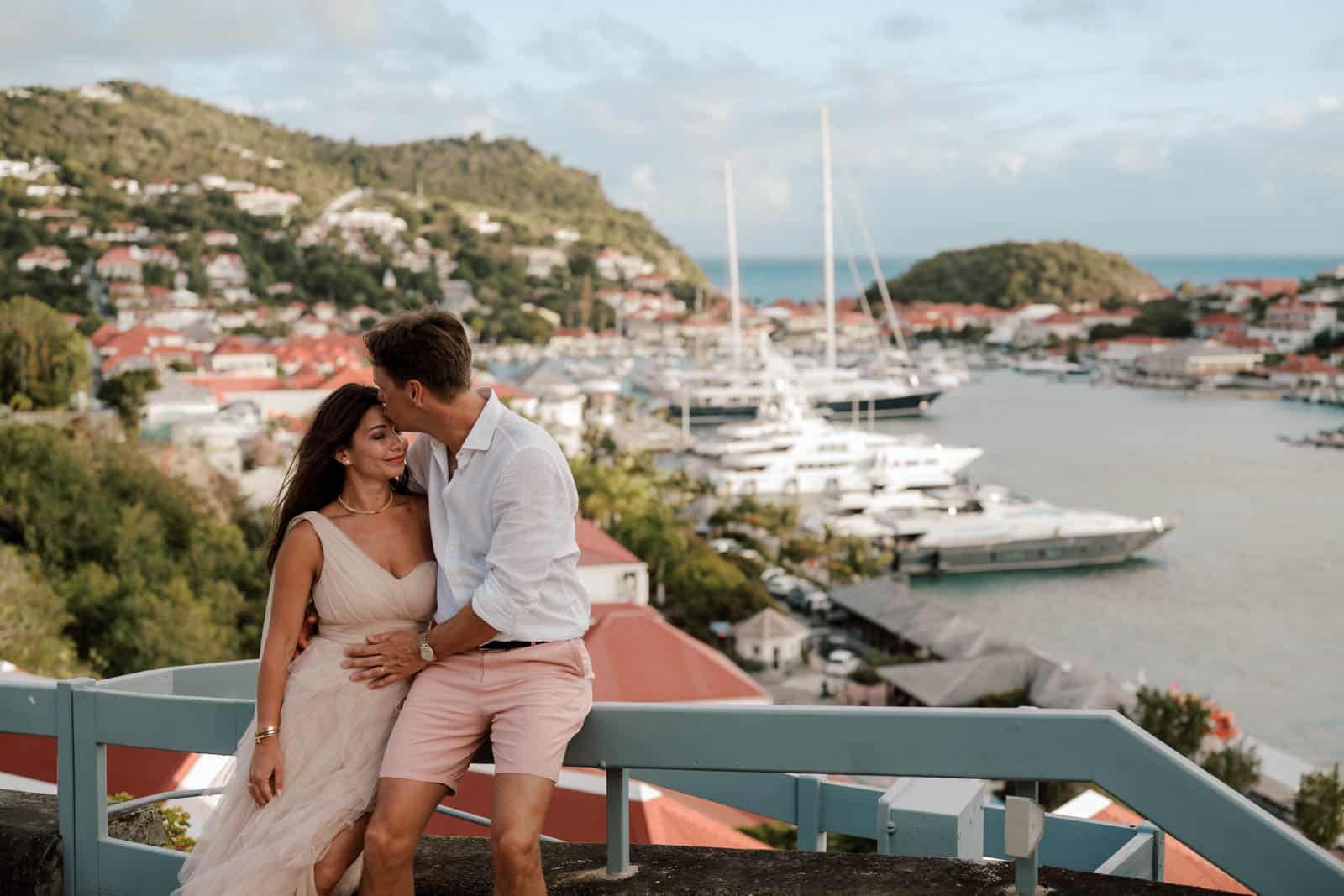A moment from a luxury wedding aboard a private yacht